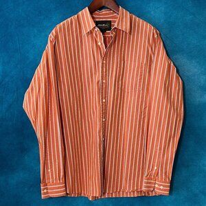 Eddie Bauer Woven Stripe Men's Shirt, Size XL Tall